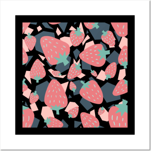 Strawberry Pattern Posters and Art